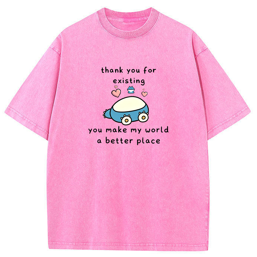 Thank You For Existing Love Quote Vintage Washed T-Shirt | Pokemon Anime
