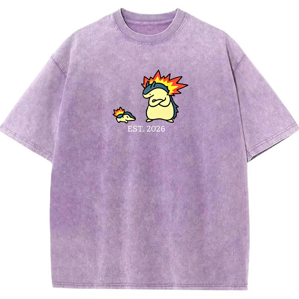 Cute Parent & Kid Typhlosion Vintage Washed T-Shirt