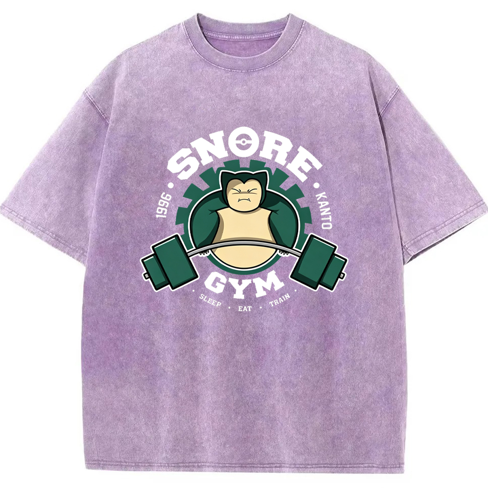 Vintage Gym Badge Snorlax Wash Vintage Tee | Pokemon Anime