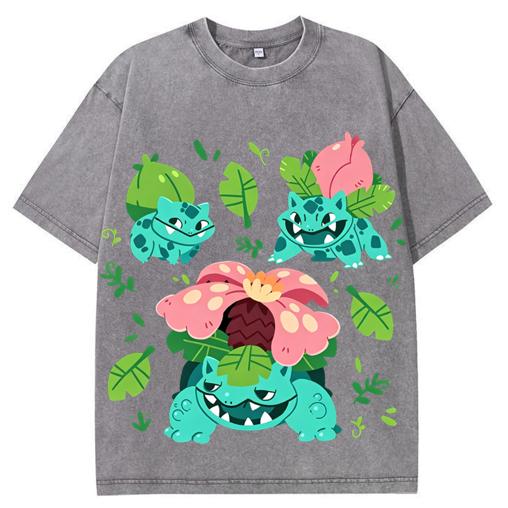 Bulbasaur Evolution Line Cartoon Tee | Pokemon Anime