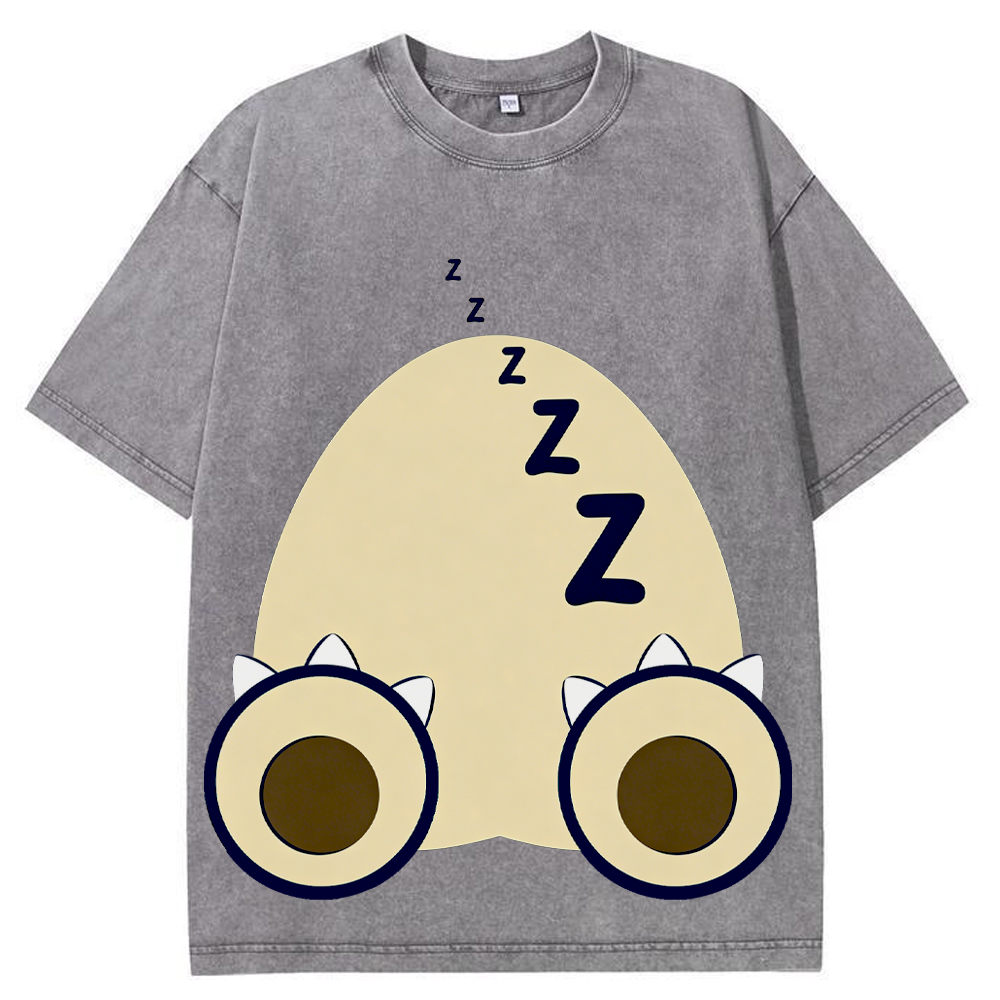 Sleepy Lazy Vibe Snorlax Cartoon Tee | Pokemon Anime