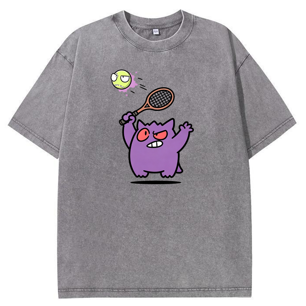 Sporty Gengar Tennis Meme Cartoon Tee | Pokemon Anime