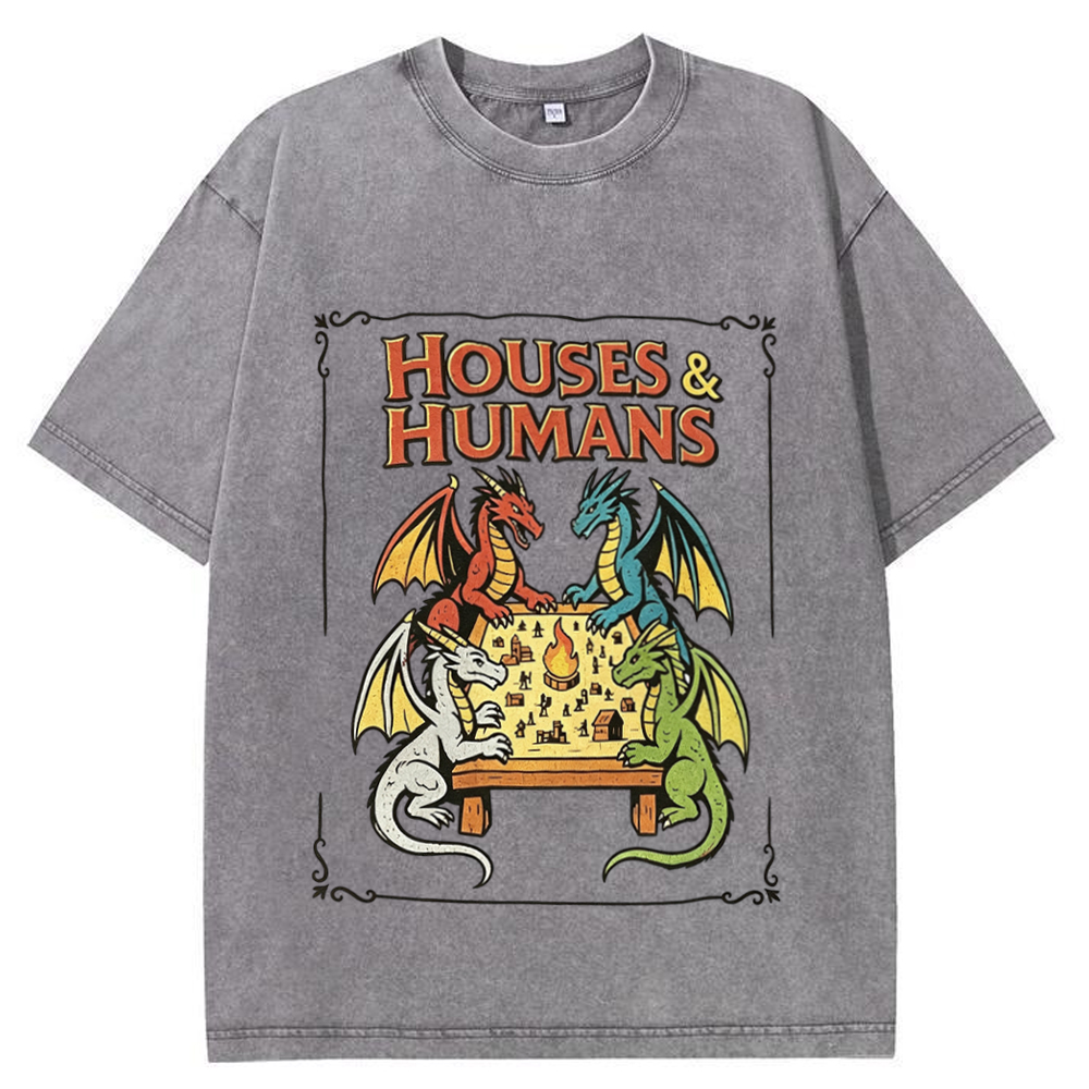 Retro Houses & Humans DnD Tee