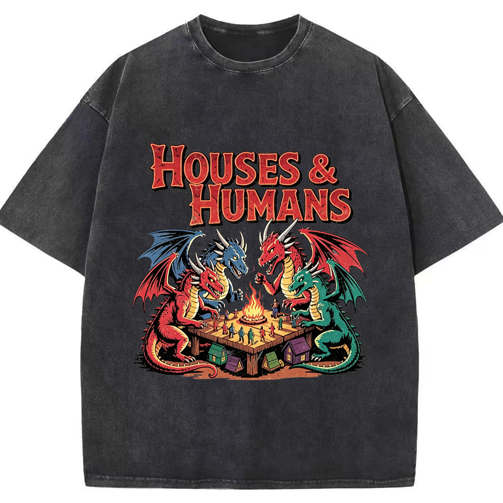 DnD Boardgame Fantasy Dragons Dragons Gathering Around Tabletop Game Cartoon Tee