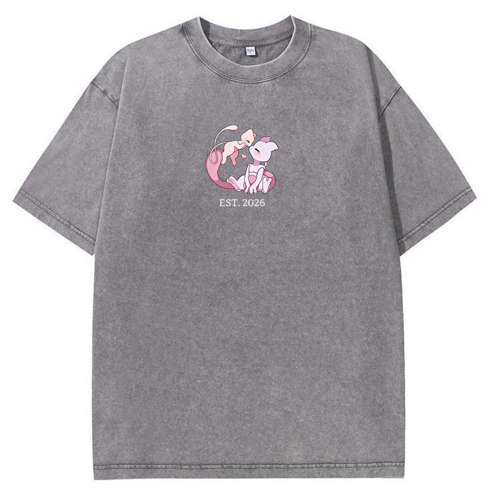 Cute Parent & Kid Mewtwo Vintage Washed T-Shirt
