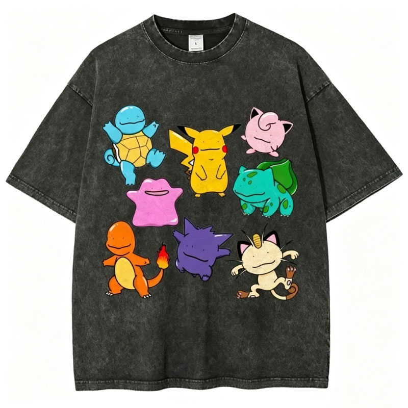 Cute Derpy Pokemon Unisex Vintage Washed Tee