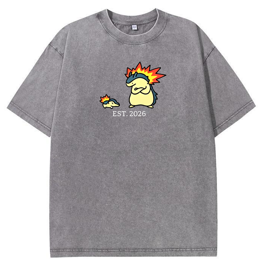 Cute Parent & Kid Typhlosion Vintage Washed T-Shirt