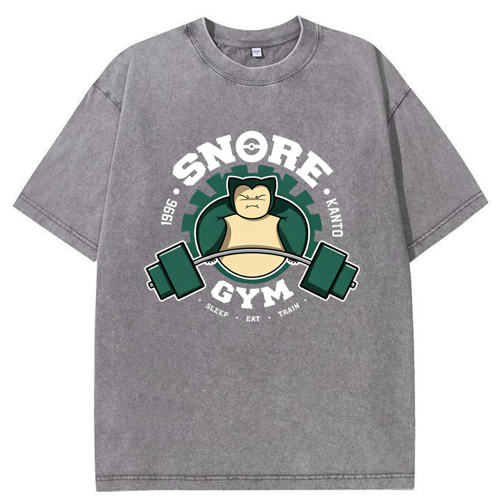 Vintage Gym Badge Snorlax Wash Vintage Tee | Pokemon Anime