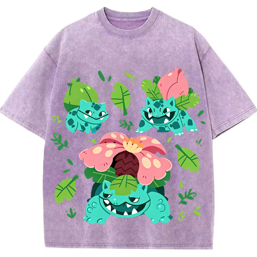 Bulbasaur Evolution Line Cartoon Tee | Pokemon Anime