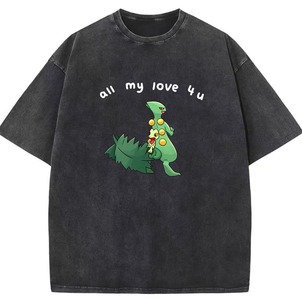 Parent & Kid All My Love 4 u Quote Custom Name EST. Year Vintage Washed T-Shirt | Pokemon Anime