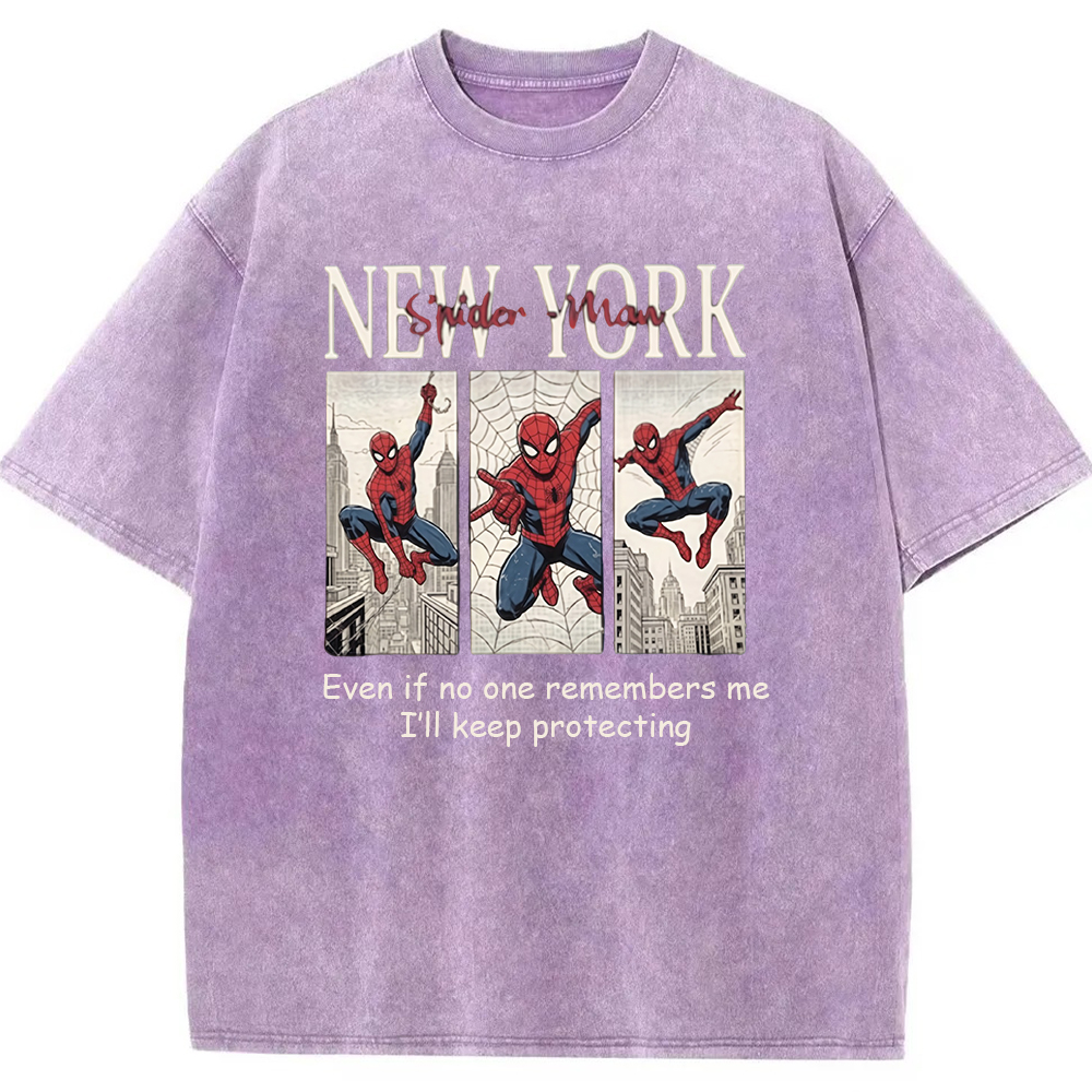 Vintage Washed New York Spider-Man Comic Quote Graphic Tee