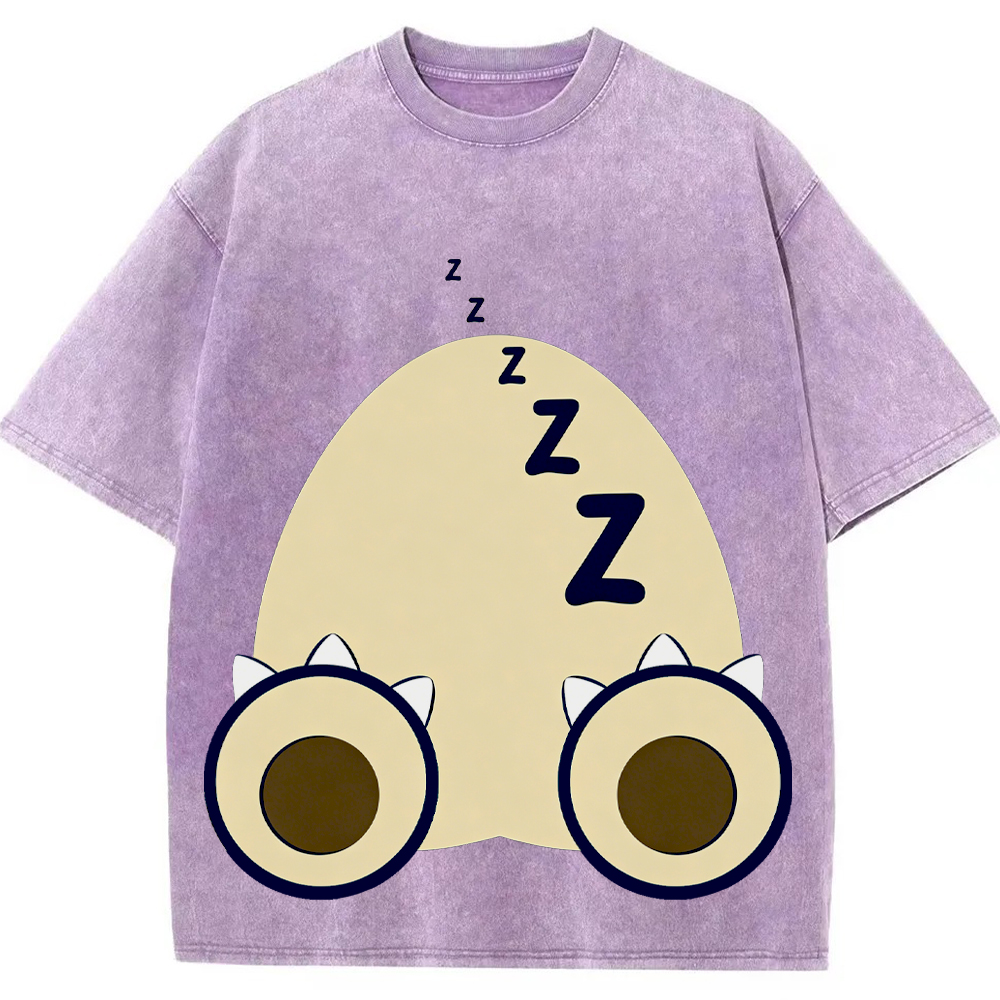 Sleepy Lazy Vibe Snorlax Cartoon Tee | Pokemon Anime