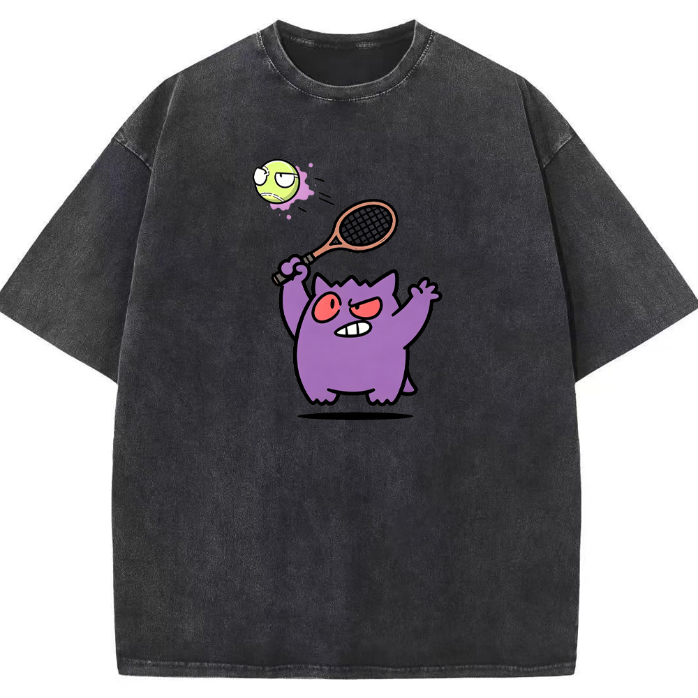 Sporty Gengar Tennis Meme Cartoon Tee | Pokemon Anime