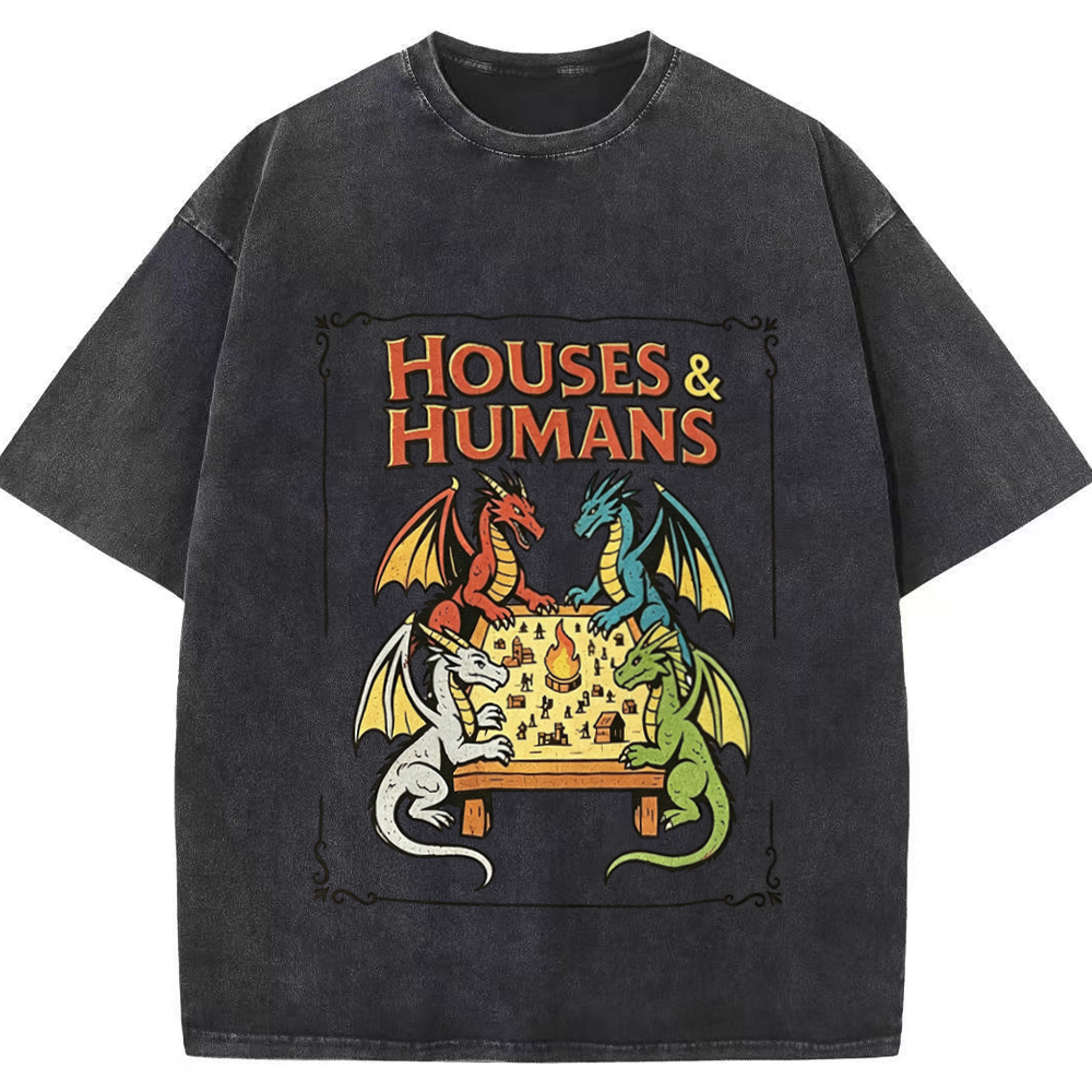 Retro Houses & Humans DnD Tee
