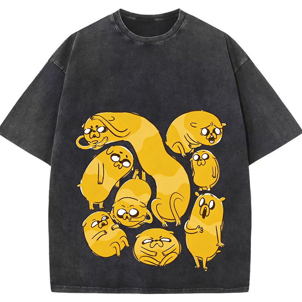 Multi‑Form Jake The Dog Multiple Expressions Character Cartoon Tee