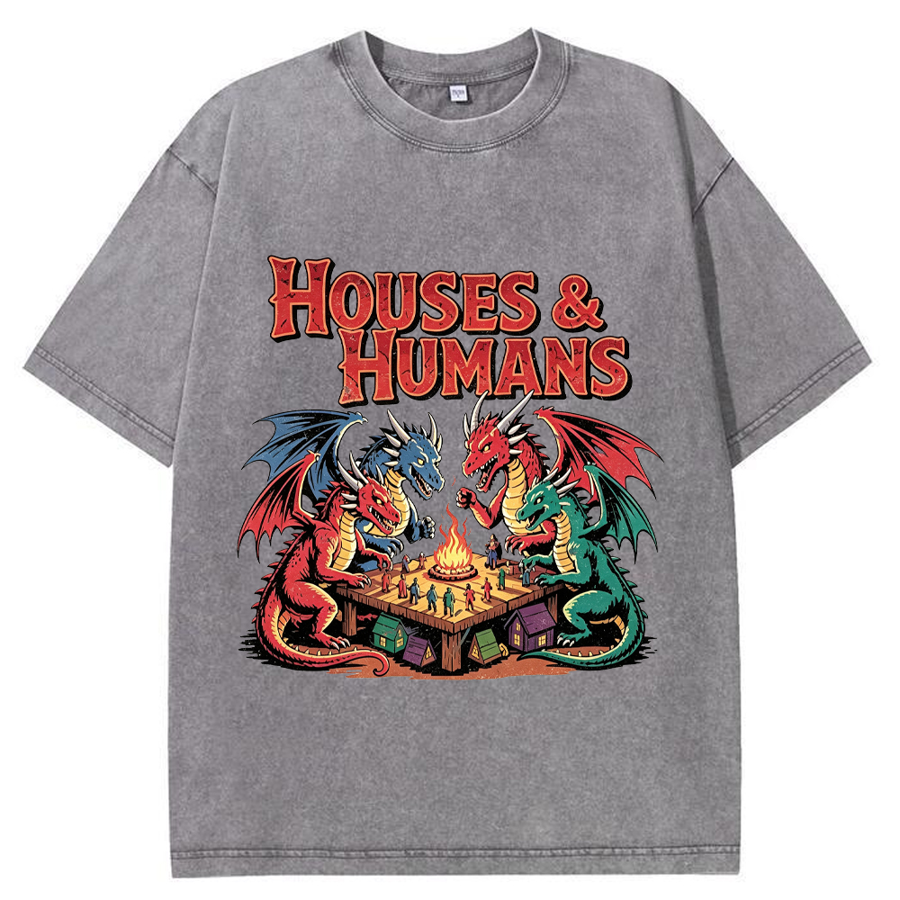 DnD Boardgame Fantasy Dragons Dragons Gathering Around Tabletop Game Cartoon Tee