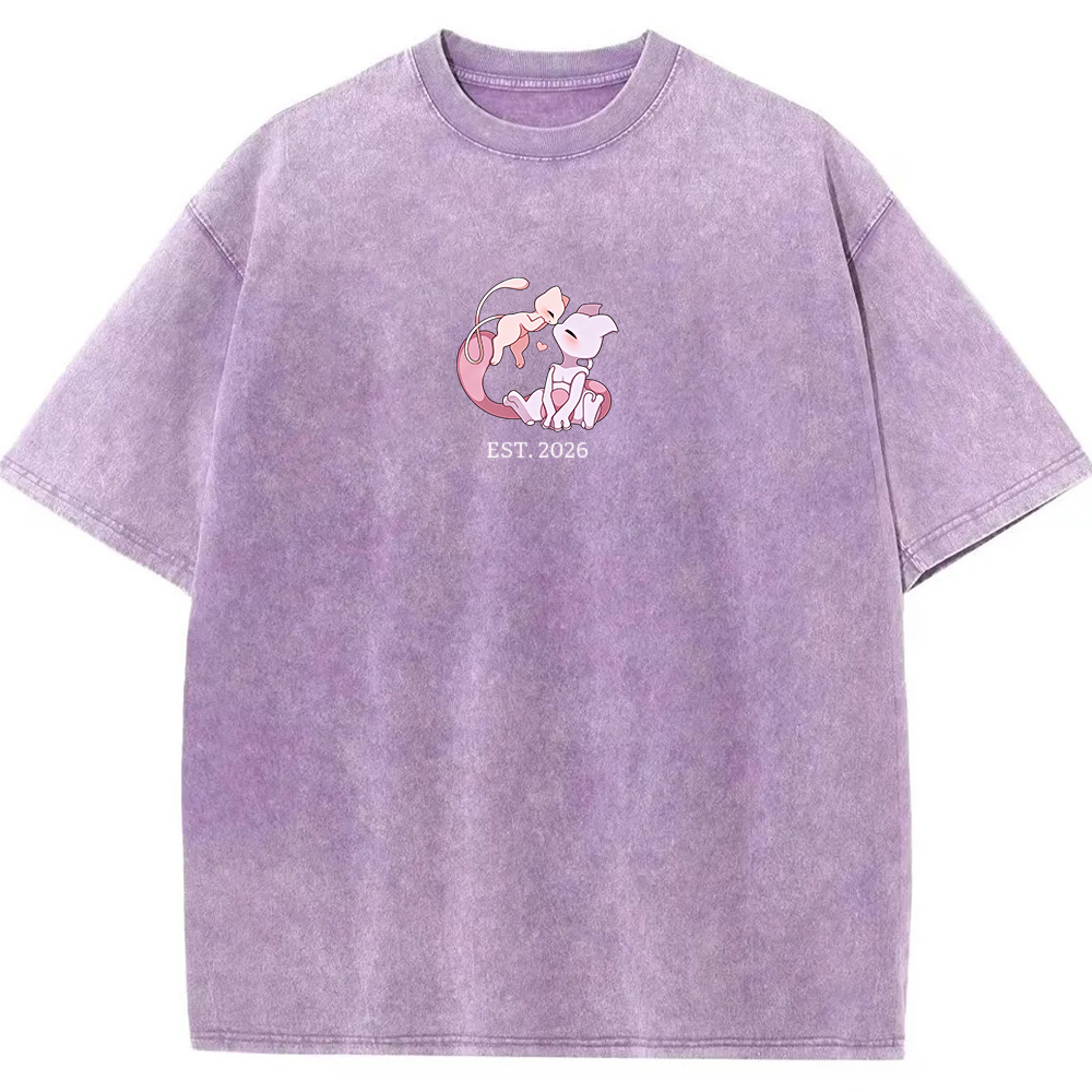 Cute Parent & Kid Mewtwo Vintage Washed T-Shirt