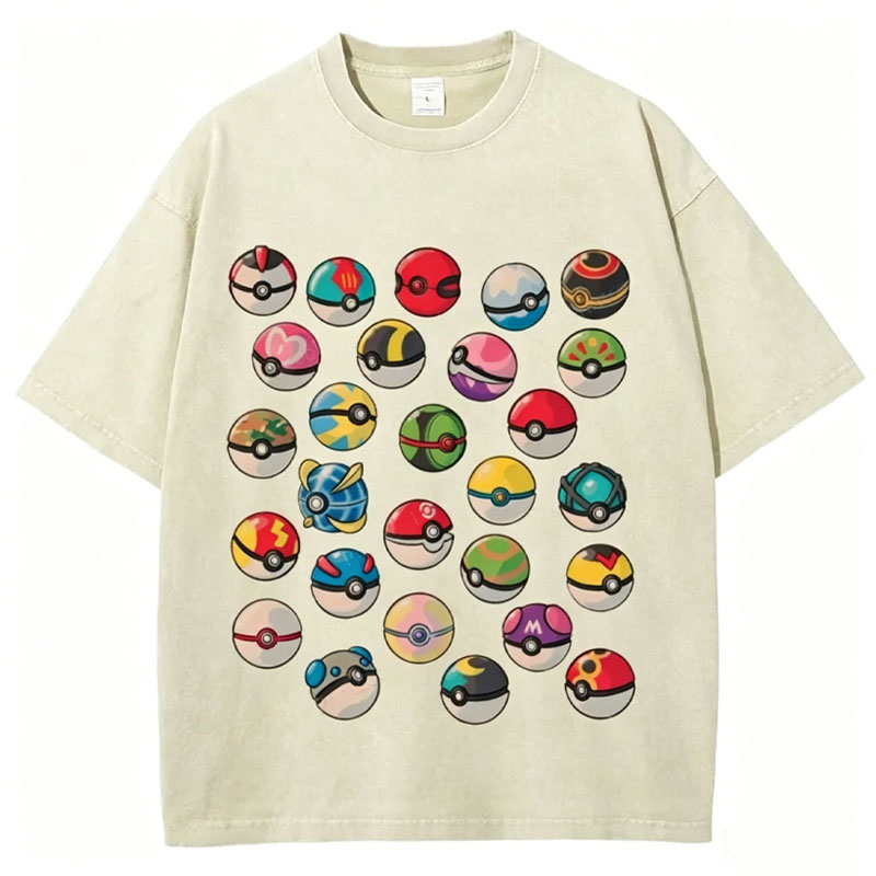 Pokeball Collection Unisex Vintage Washed Tee