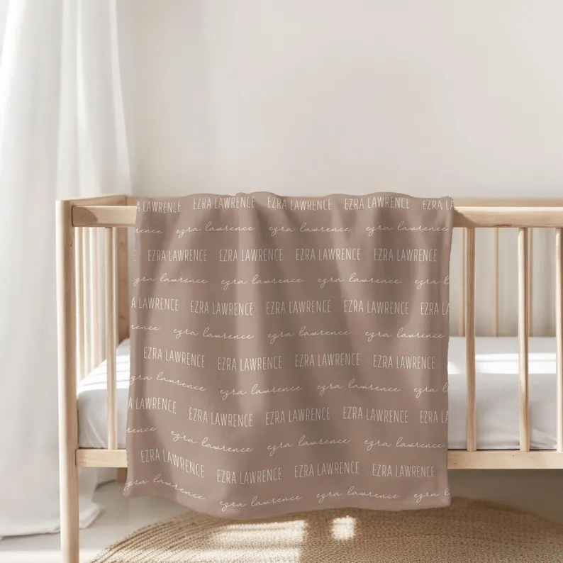 Custom Baby Blanket with Name, Personalized Name Blanket