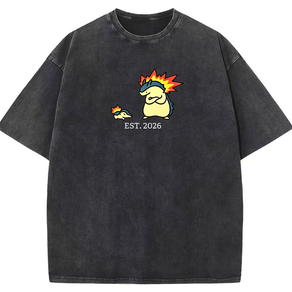 Cute Parent & Kid Typhlosion Vintage Washed T-Shirt
