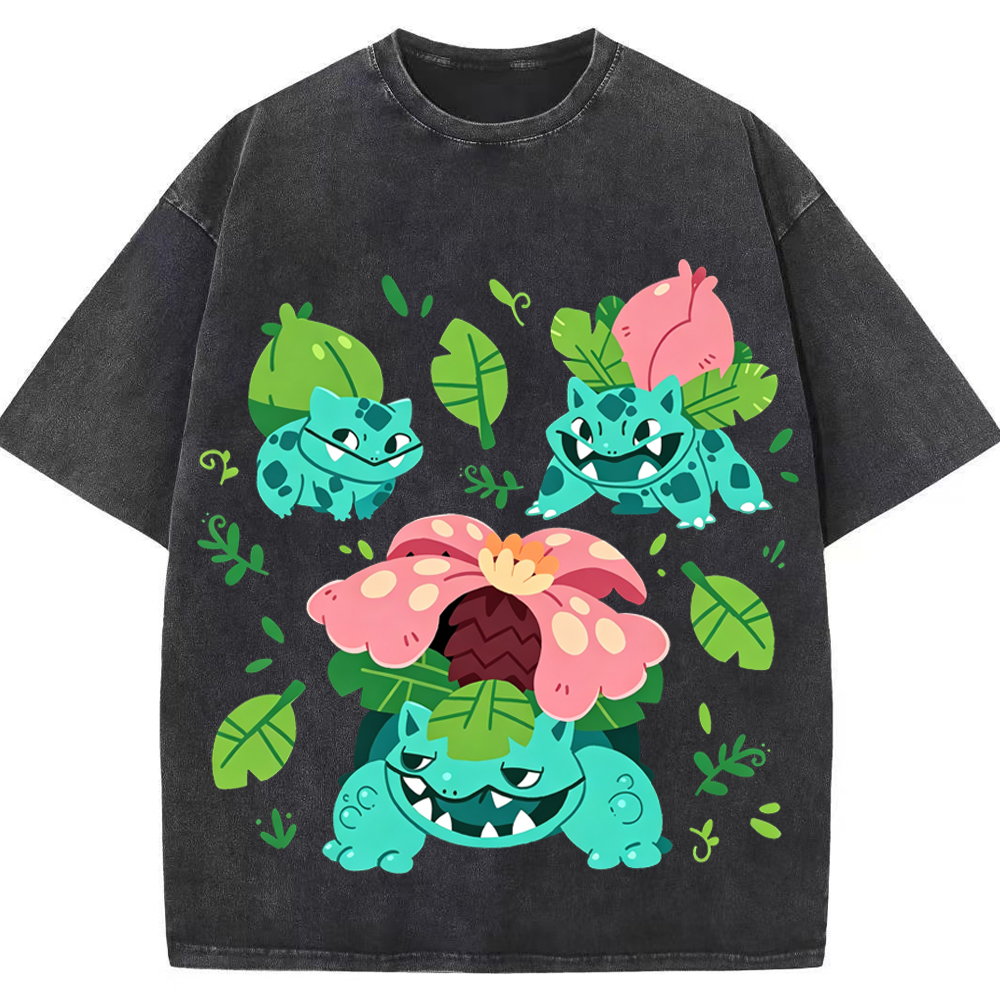 Bulbasaur Evolution Line Cartoon Tee | Pokemon Anime