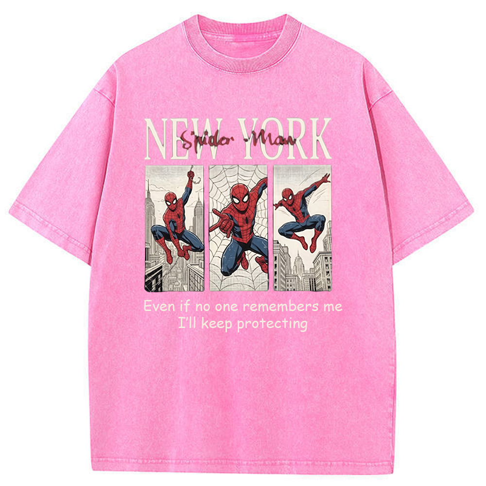Vintage Washed New York Spider-Man Comic Quote Graphic Tee