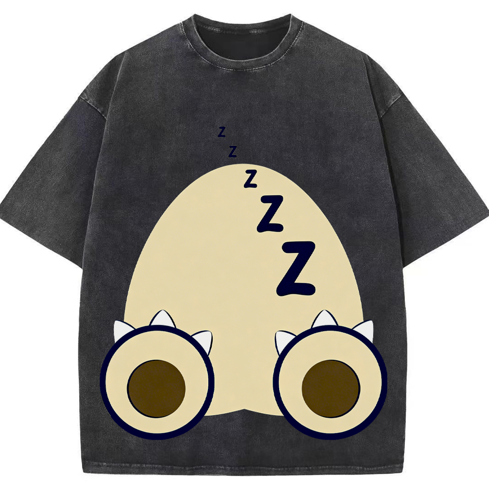 Sleepy Lazy Vibe Snorlax Cartoon Tee | Pokemon Anime
