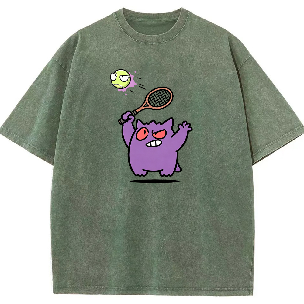 Sporty Gengar Tennis Meme Cartoon Tee | Pokemon Anime