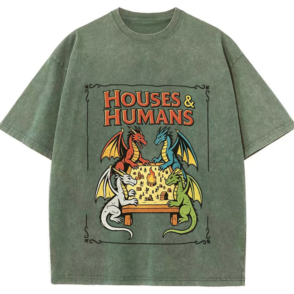 Retro Houses & Humans DnD Tee