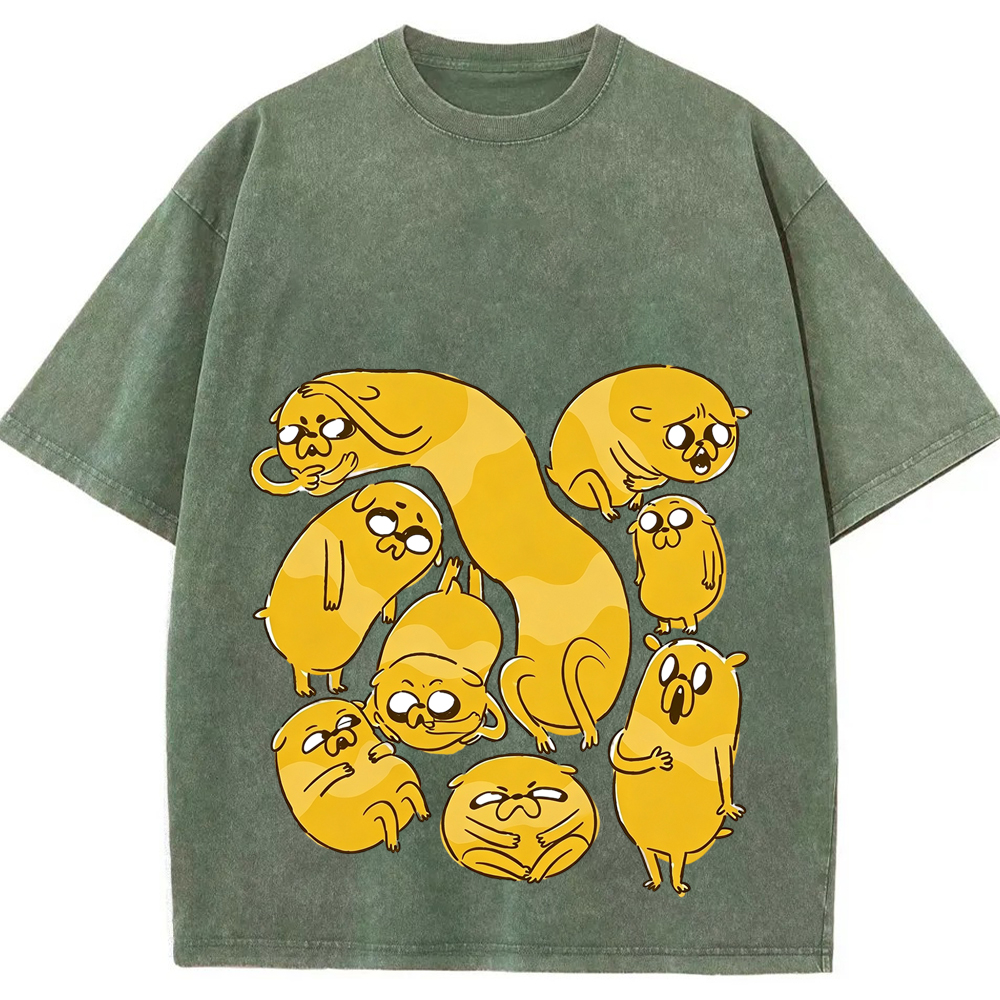 Multi‑Form Jake The Dog Multiple Expressions Character Cartoon Tee