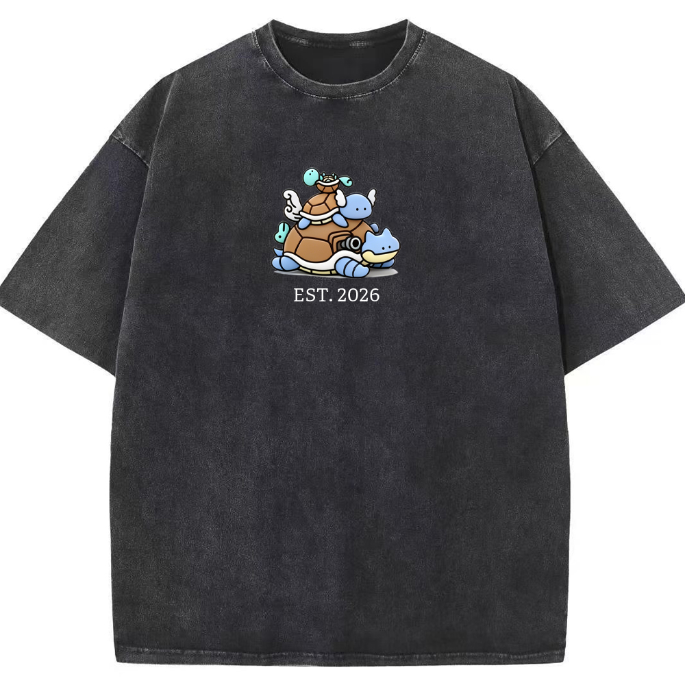 Cute Parent & Kid Squirtle Vintage Washed T-Shirt