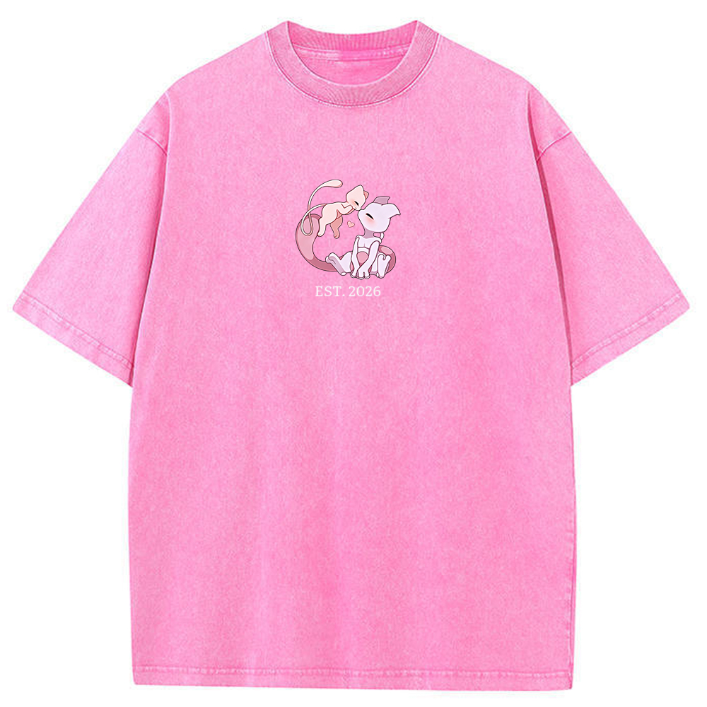 Cute Parent & Kid Mewtwo Vintage Washed T-Shirt