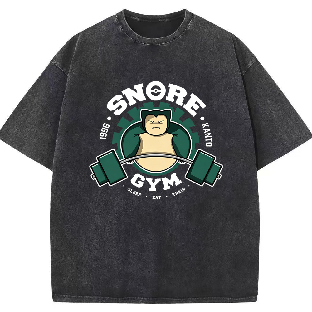 Vintage Gym Badge Snorlax Wash Vintage Tee | Pokemon Anime