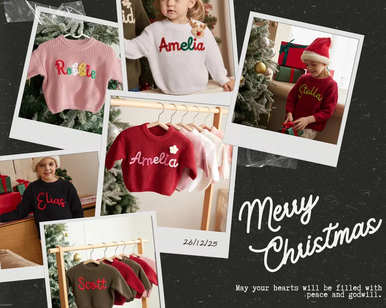 Custom Embroidered Baby Name Sweater