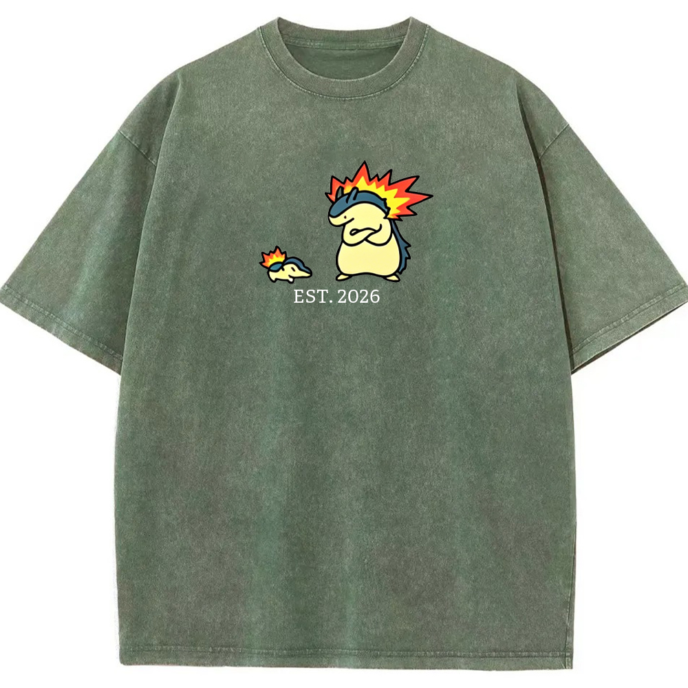 Cute Parent & Kid Typhlosion Vintage Washed T-Shirt