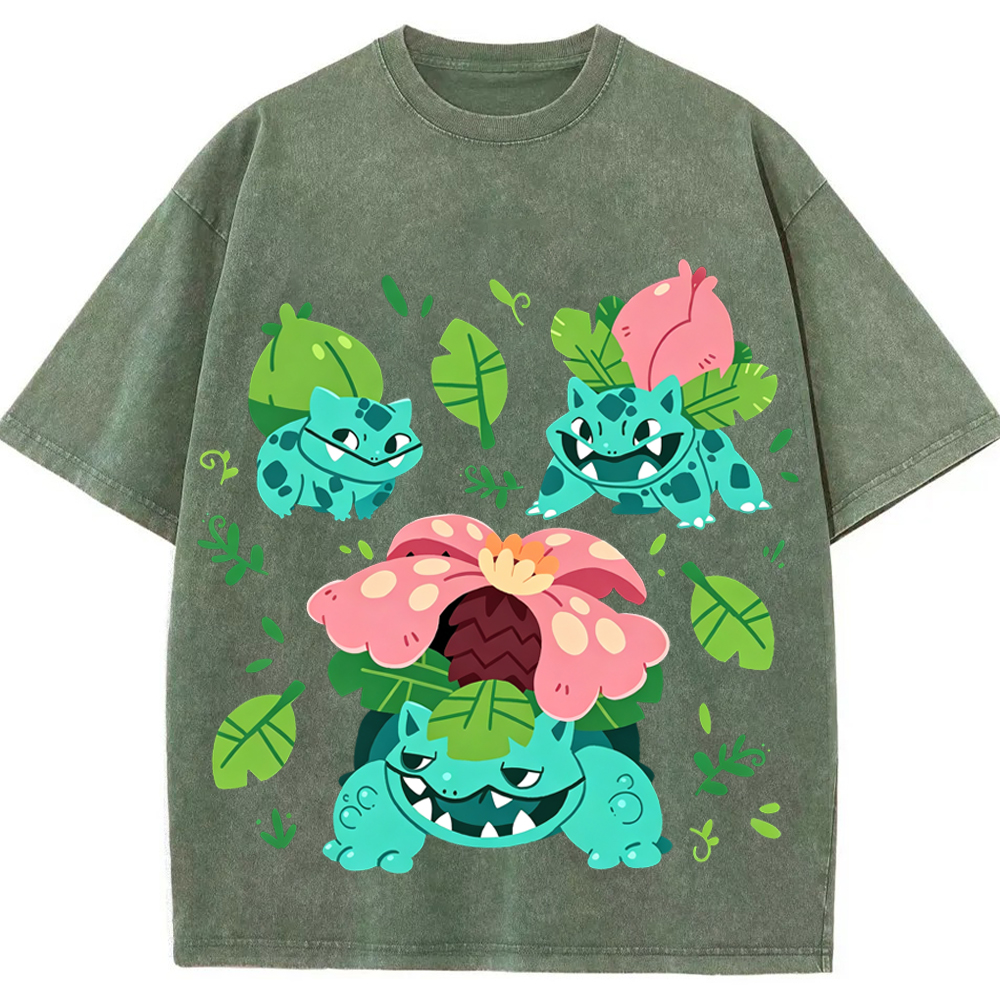 Bulbasaur Evolution Line Cartoon Tee | Pokemon Anime