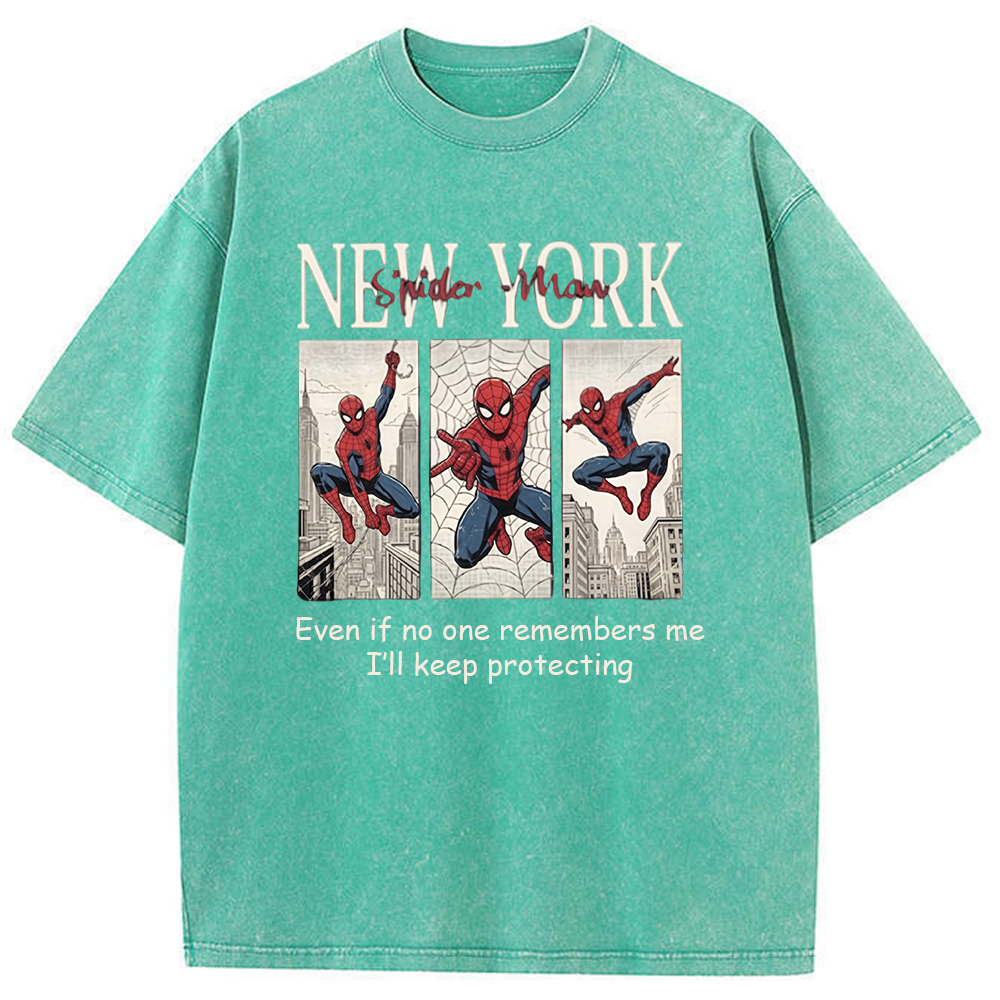 Vintage Washed New York Spider-Man Comic Quote Graphic Tee