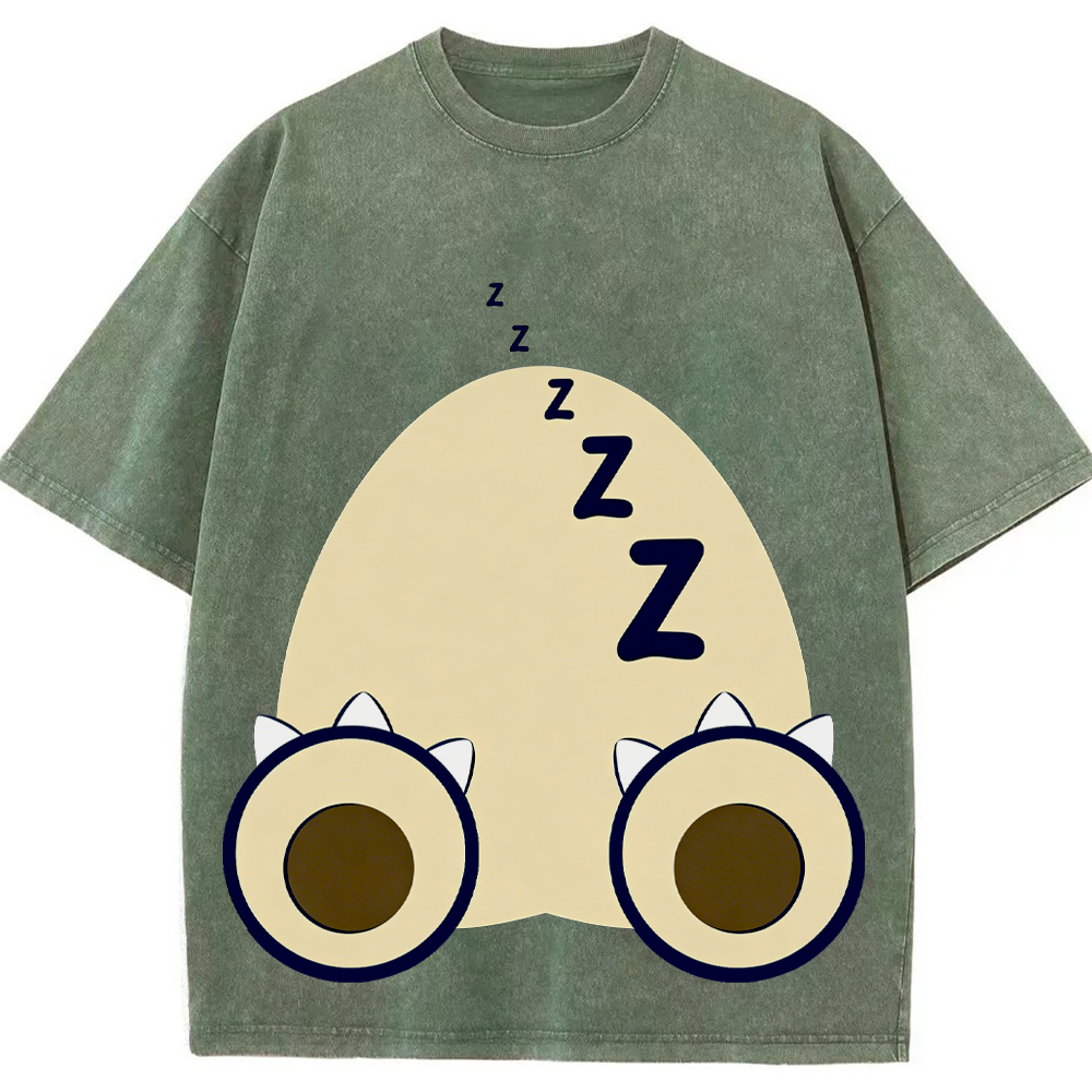 Sleepy Lazy Vibe Snorlax Cartoon Tee | Pokemon Anime