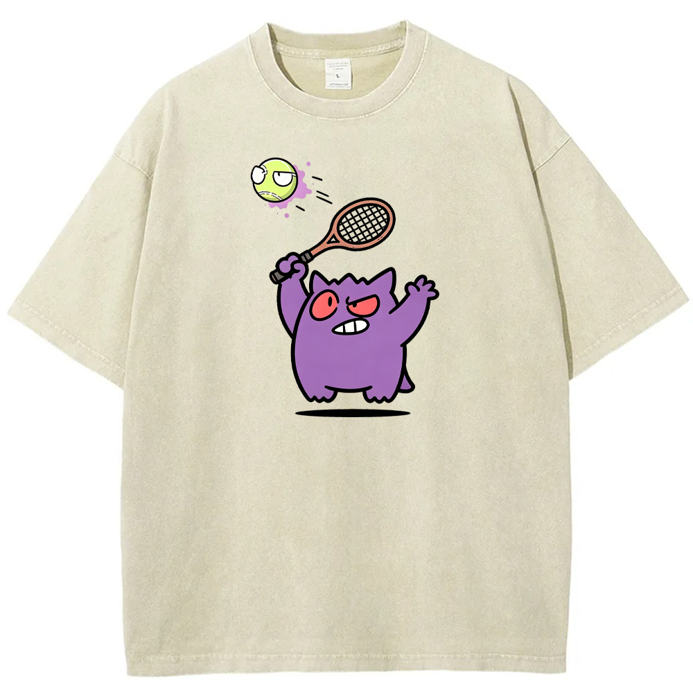 Sporty Gengar Tennis Meme Cartoon Tee | Pokemon Anime