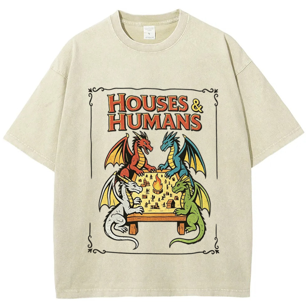 Retro Houses & Humans DnD Tee