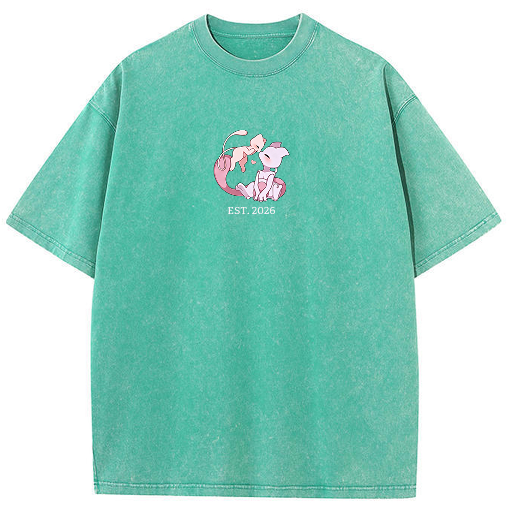 Cute Parent & Kid Mewtwo Vintage Washed T-Shirt