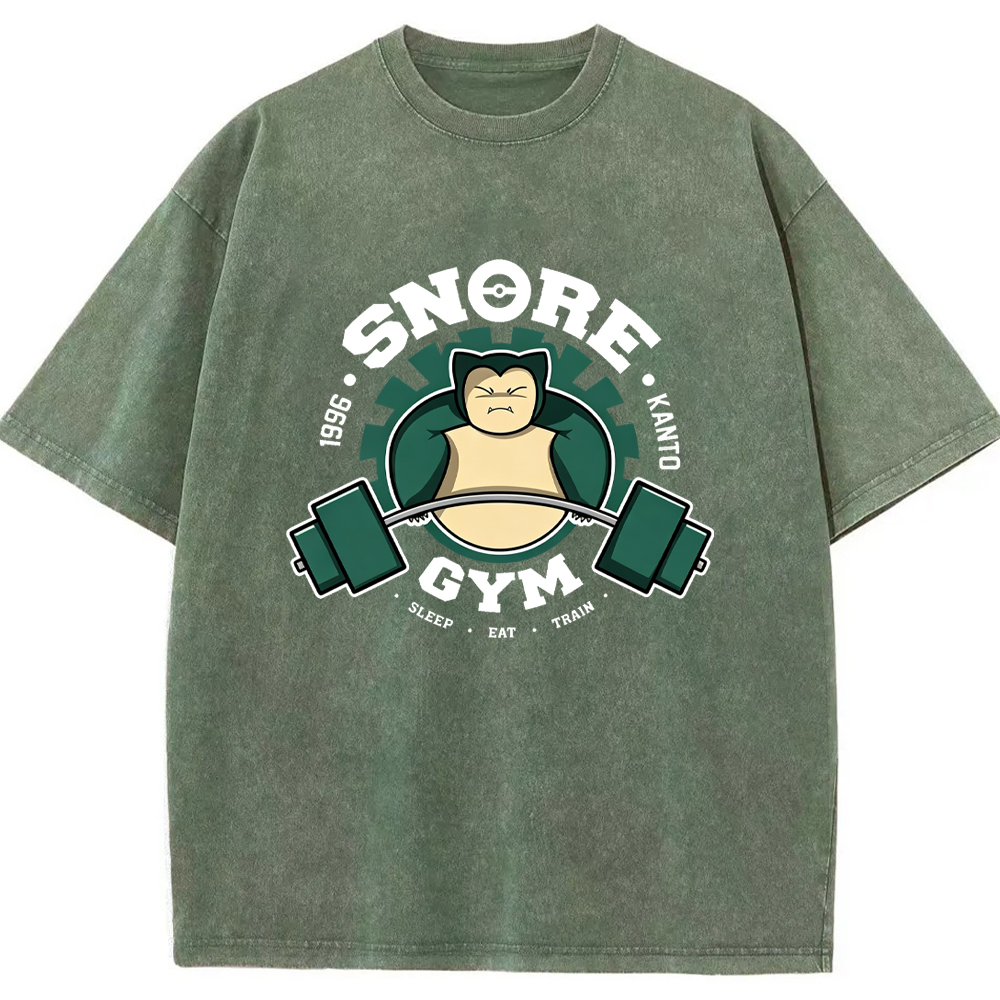 Vintage Gym Badge Snorlax Wash Vintage Tee | Pokemon Anime