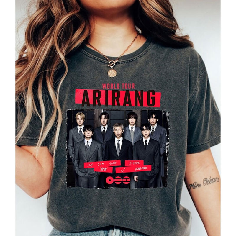 BTS Arirang World Tour T-Shirt, Bangtan 2026 Concert Sweatshirt, Merch Hoodie for Kpop Fan