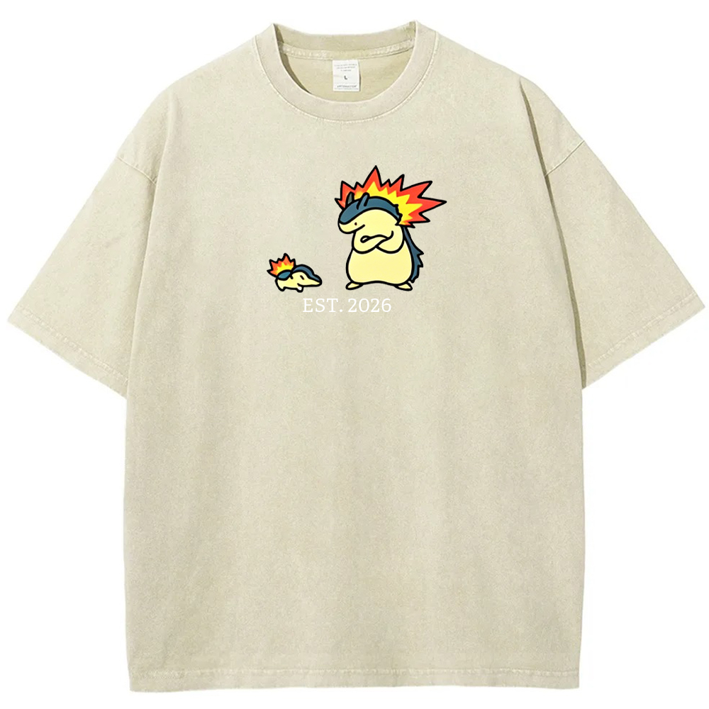 Cute Parent & Kid Typhlosion Vintage Washed T-Shirt