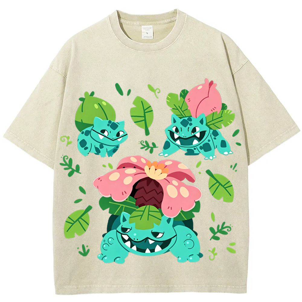 Bulbasaur Evolution Line Cartoon Tee | Pokemon Anime