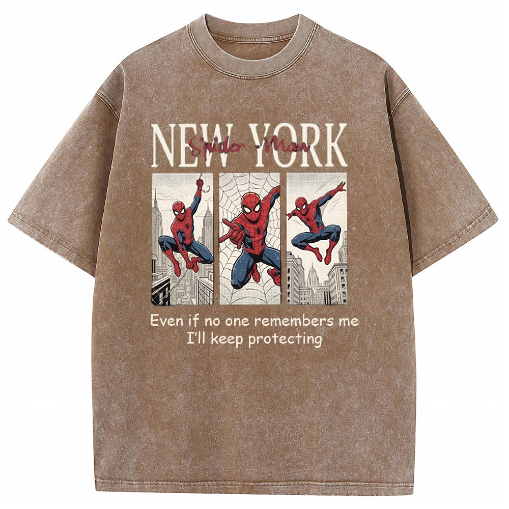 Vintage Washed New York Spider-Man Comic Quote Graphic Tee