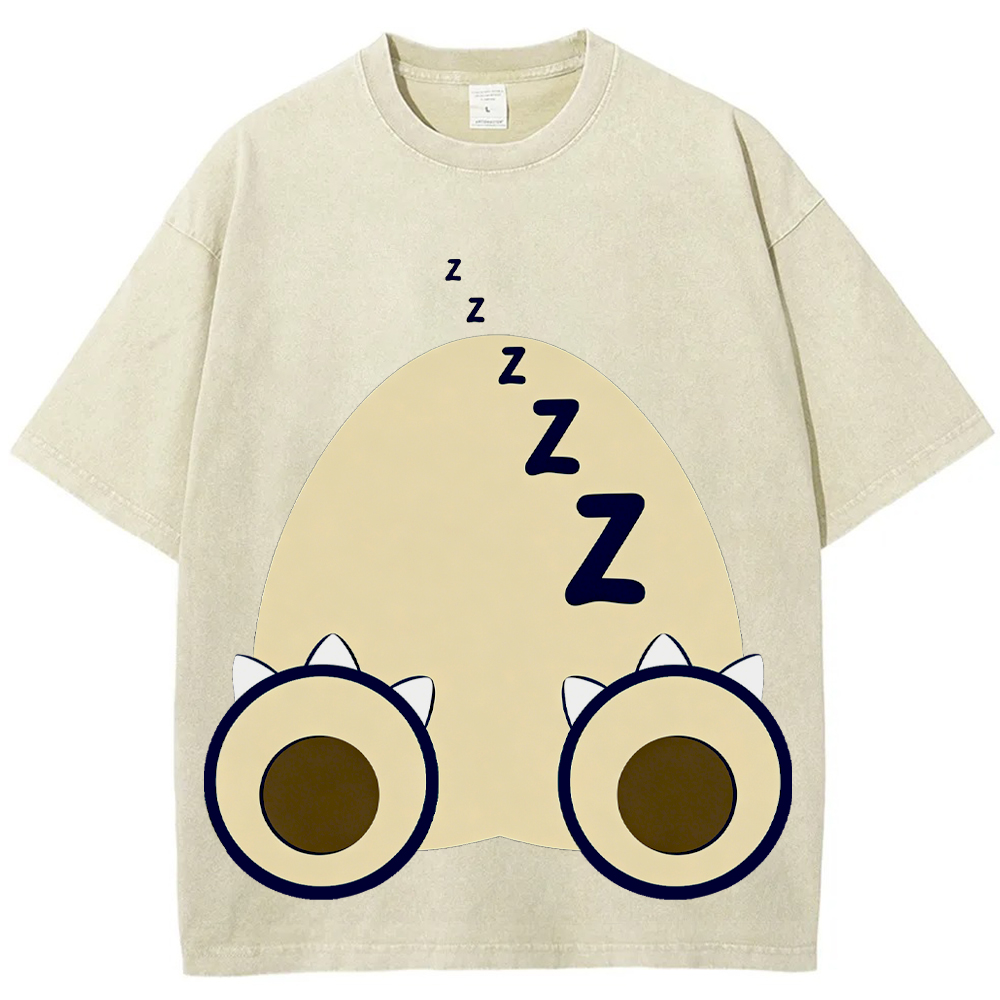 Sleepy Lazy Vibe Snorlax Cartoon Tee | Pokemon Anime