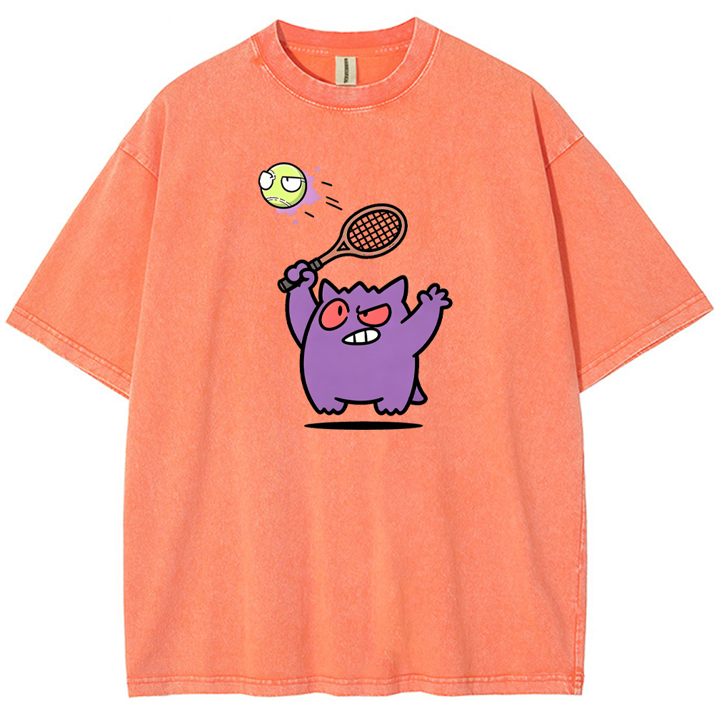 Sporty Gengar Tennis Meme Cartoon Tee | Pokemon Anime