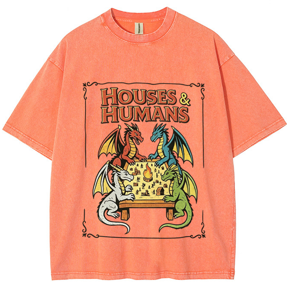Retro Houses & Humans DnD Tee