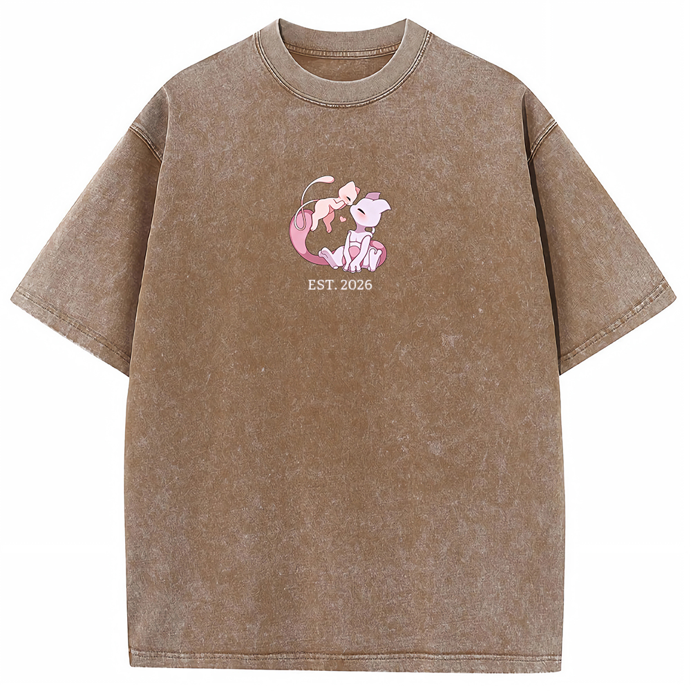 Cute Parent & Kid Mewtwo Vintage Washed T-Shirt